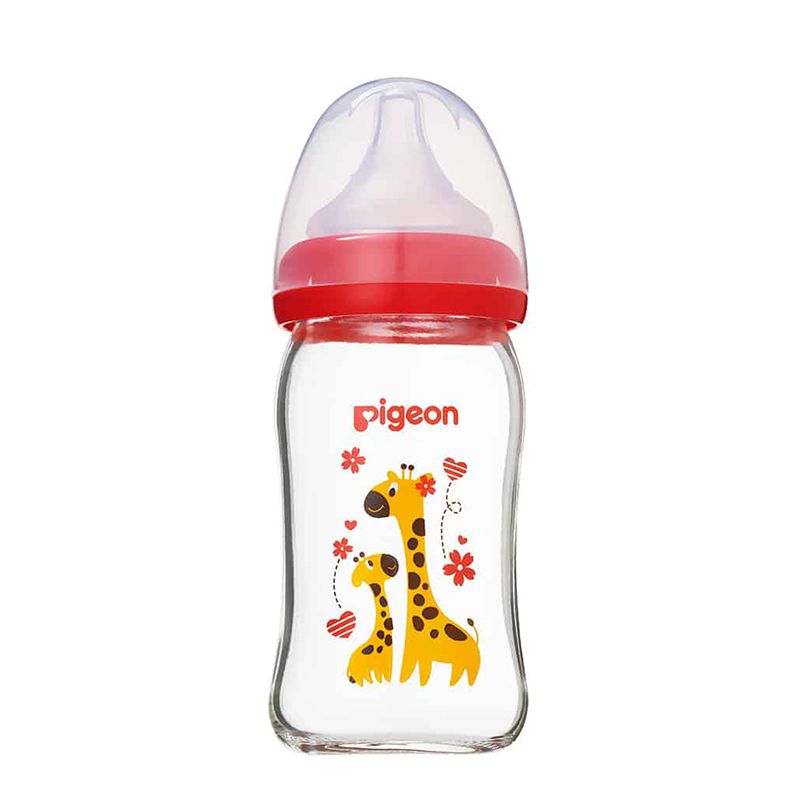 Bình sữa thủy tinh con ong, hươu 160ml (mới) cổ rộng 2020